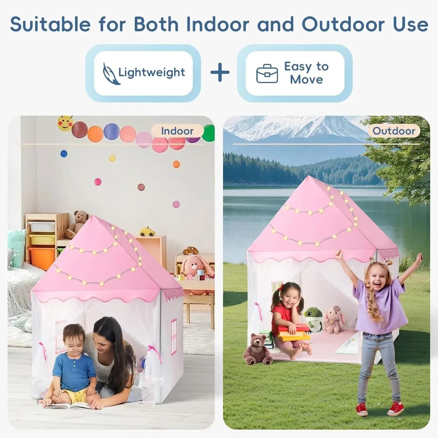Children Play Tent Princess Castle House Child Room Cartoon Indoor Outdoor