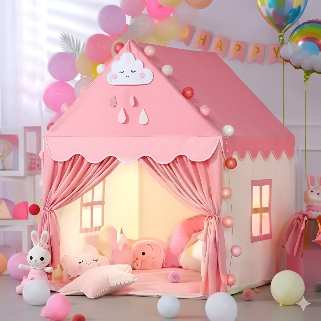 Premium 3-Side Ventilation Kids Play Tent – Breathable & Cozy Playhouse