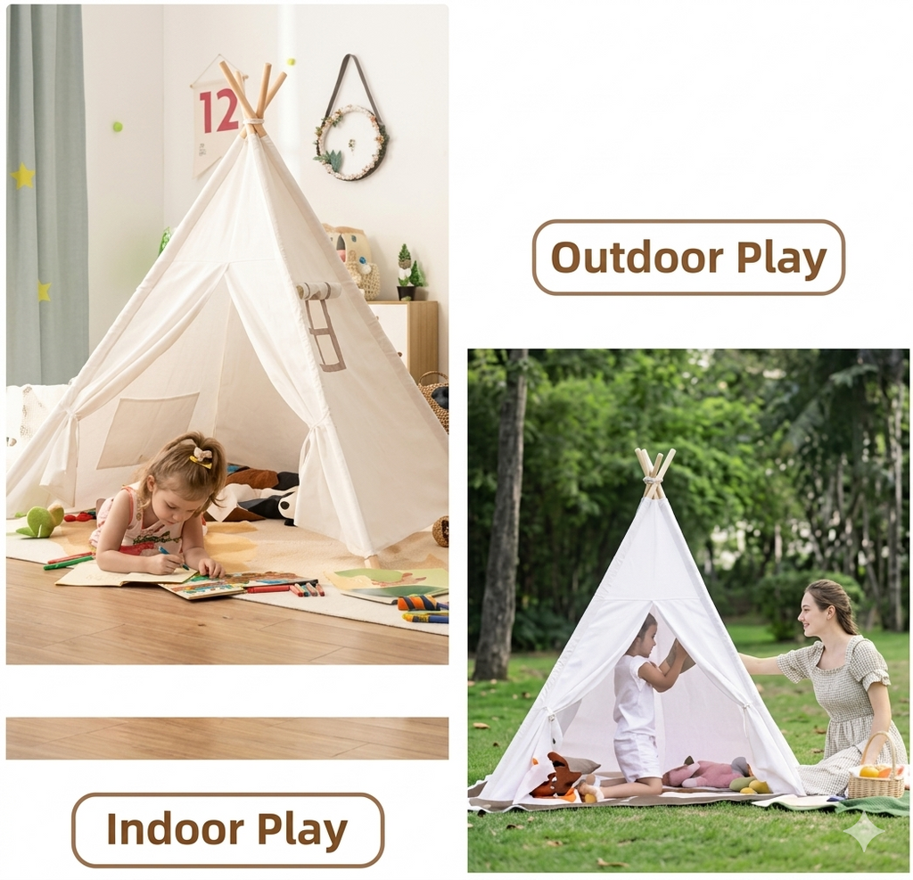 Premium Kids Canvas Teepee Tent – The Perfect Magical Hideaway