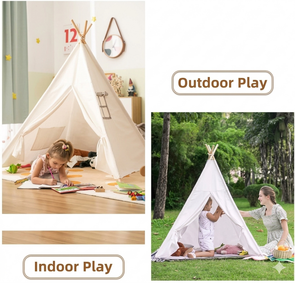 Premium Kids Pink Teepee Tent – The Perfect Magical Playhouse & Cozy Reading Nook