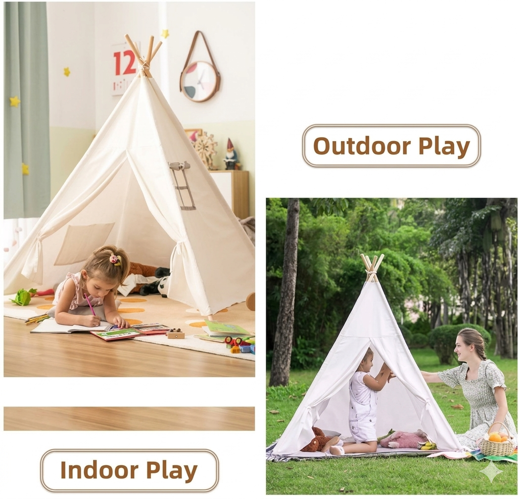 Premium Kids Pink Teepee Tent – The Perfect Magical Playhouse & Cozy Reading Nook